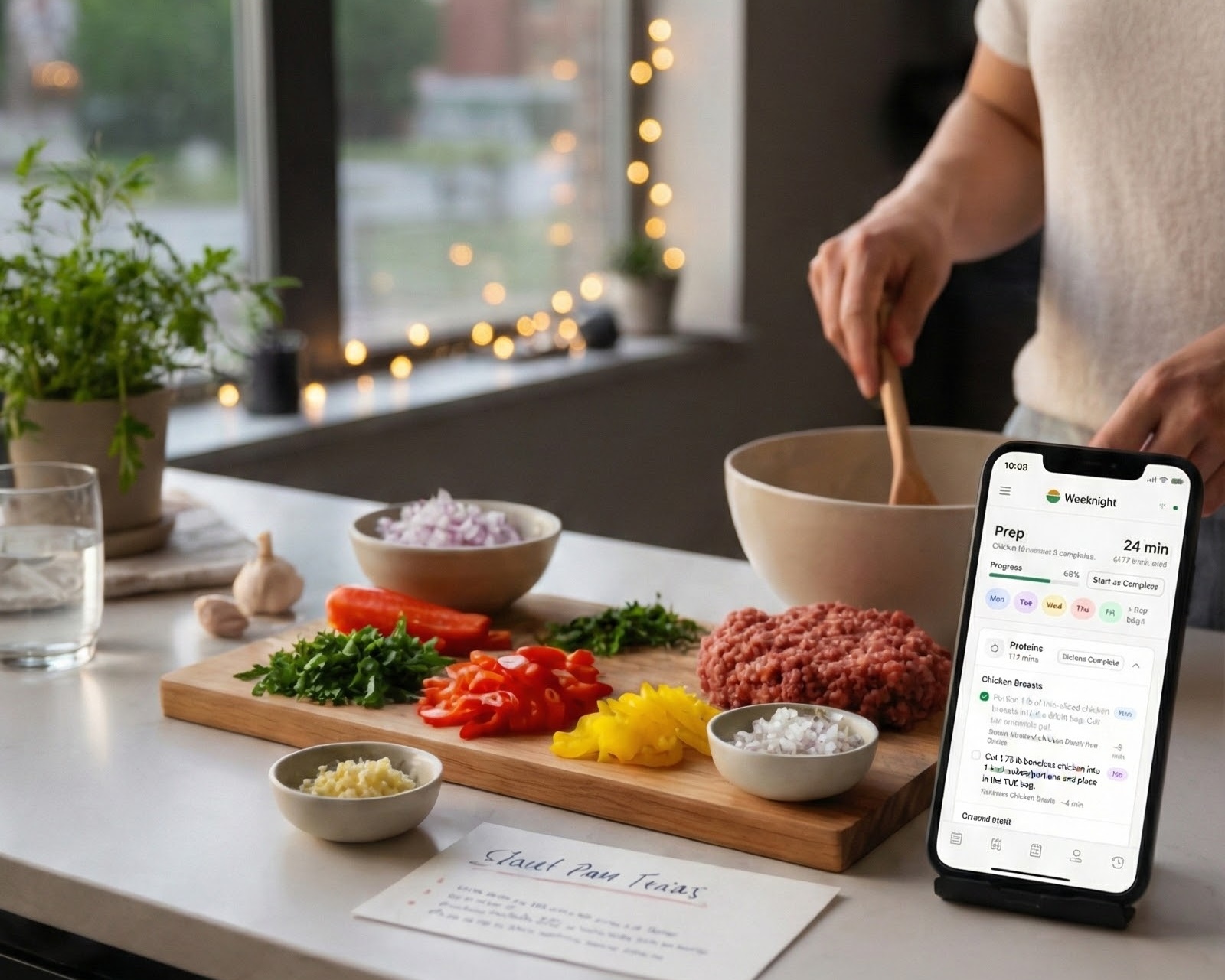 Minimalist kitchen with fresh ingredients